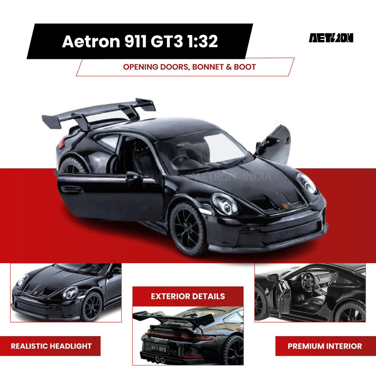 Aetron Porsche 911 GT3 1:32 Diecast Model — image 9