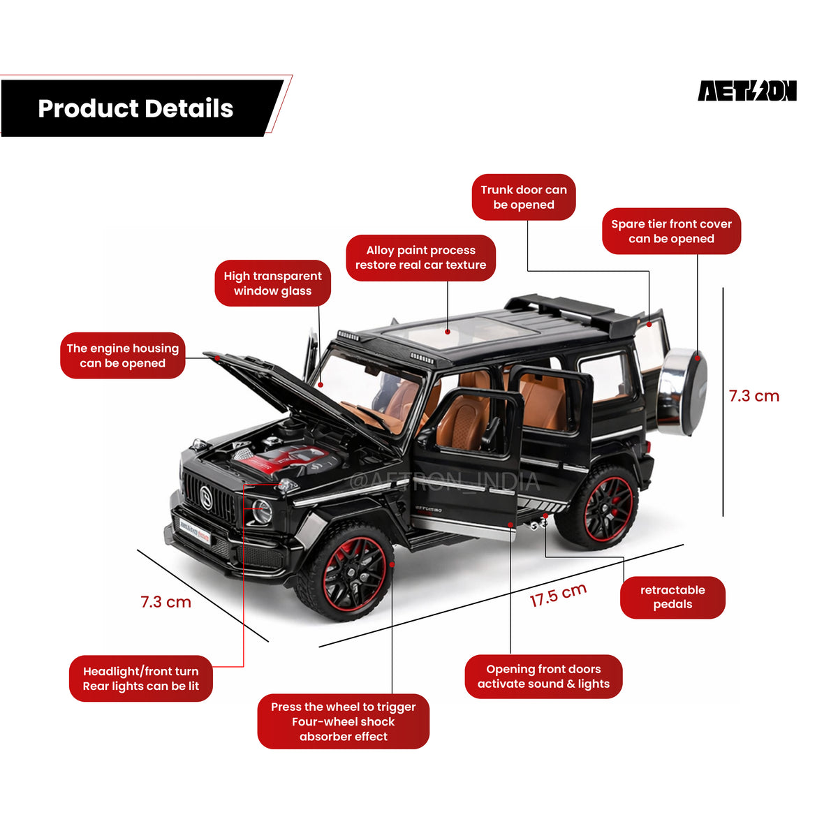 Aetron Brabus G800 SUV 1:32 Diecast Model — image 3